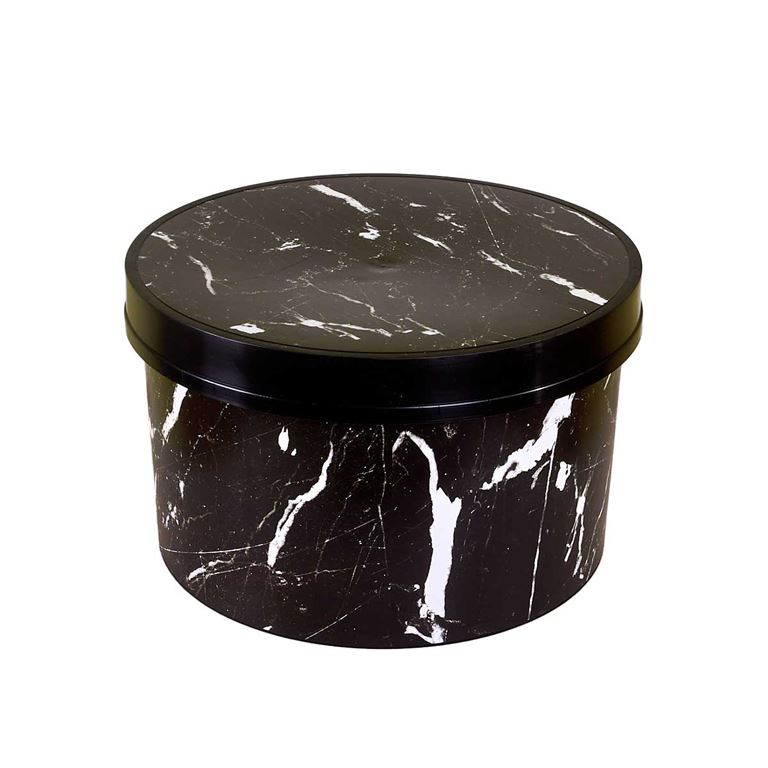 Qutu Roundbox  Black Marble - 15 Litre Yuvarlak Saklama Kutusu - 1