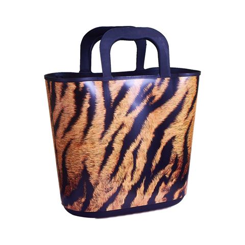 QUTU-Hand Bag Tiger desenli plaj çantası