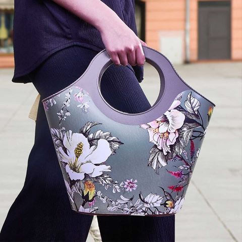 QUTU- Bag Floral desenli plastik plaj çantası