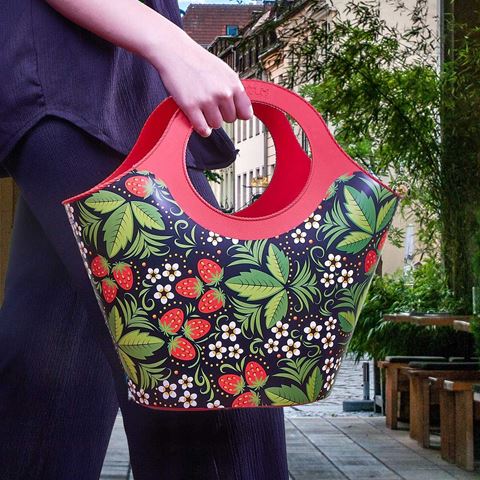 QUTU- Bag Strawbery desenli plaj çantası